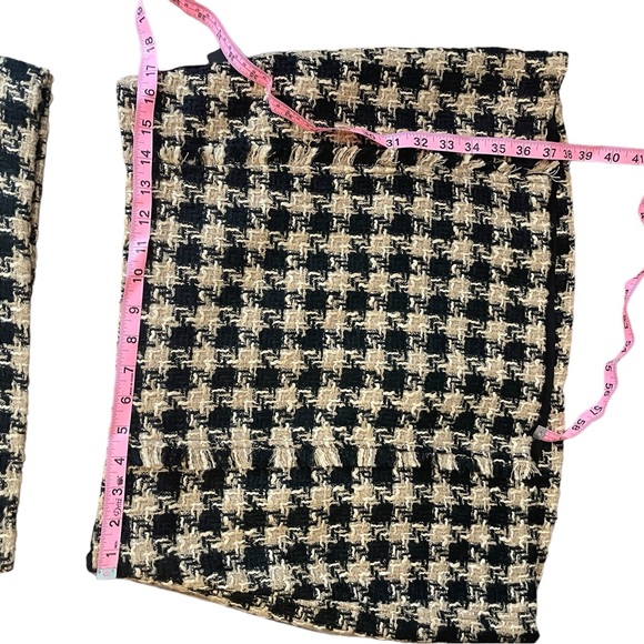 HOUSE OF HARLOW REVOLVE Tweed Houndstooth Academia Clueless Crop Top Skirt Set - Picture 15 of 15